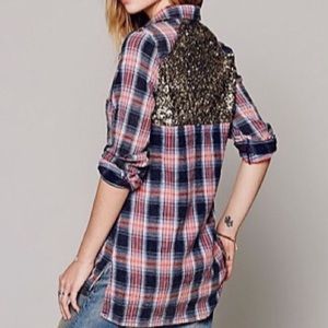 Free People plaid sequence flannel